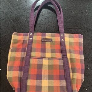 Longaberger Purple and Orange Tote Bag Vibrant Design